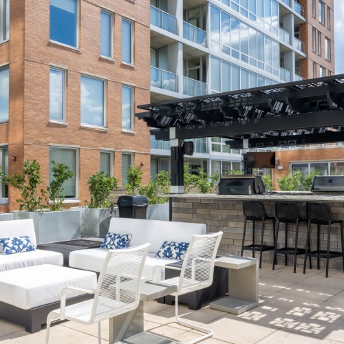 Outdoor seating and bar